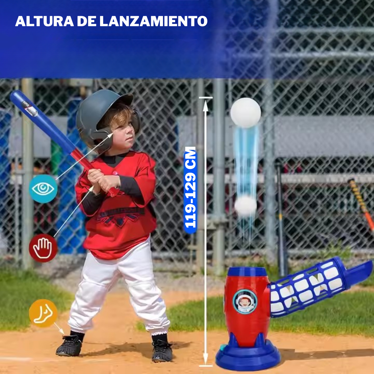 Juego lanzador de pelotas Baseball para Niños