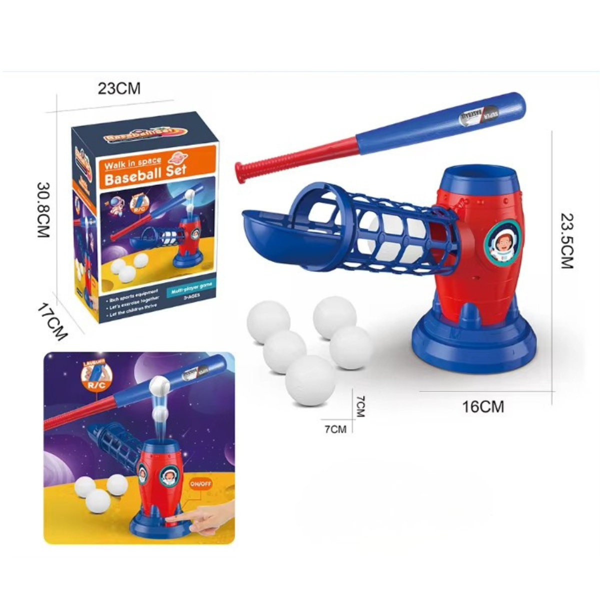 Juego lanzador de pelotas Baseball para Niños